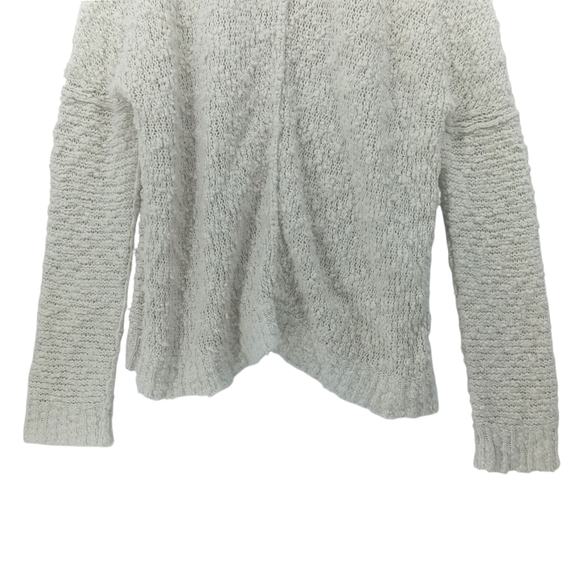 Free People Songbird Chunky Popcorn Bouclé Loose Knit Sweater White Size Large - Picture 9 of 10